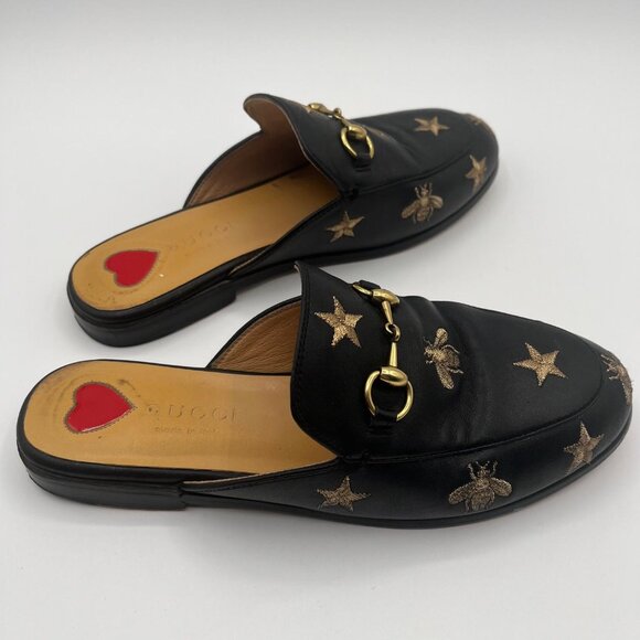 Gucci Princetown Bee Mules Slippers Size EU 36/ US 6 READ - Picture 4 of 16